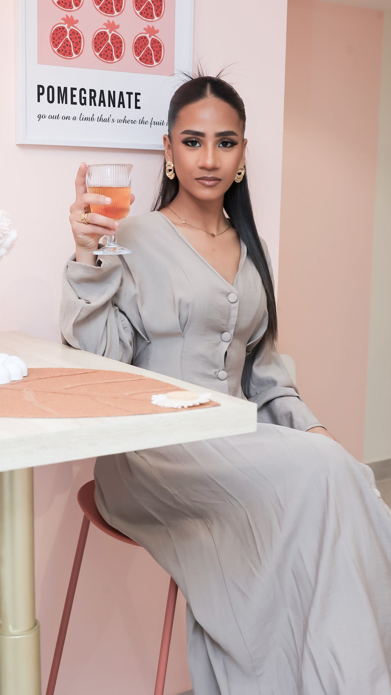Robe Longue Chemisier "Lina" - Beige Sable