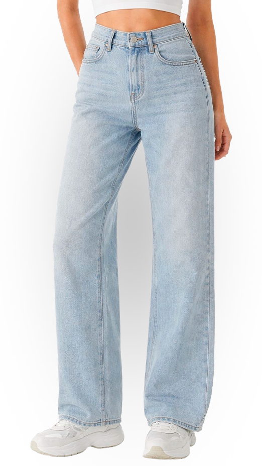 Le Jean Wide-Leg "Aura" – Bleu Délavé