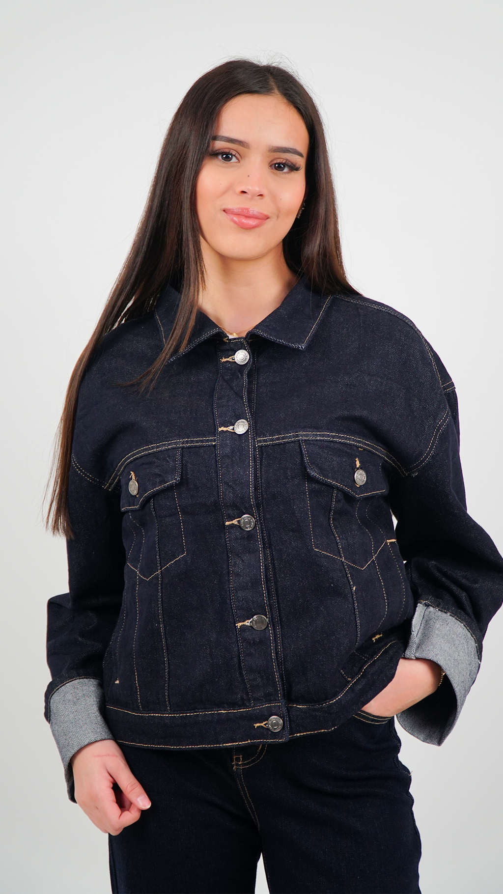 ENSEMBLE FEMME EN JEAN BLEU MARINE