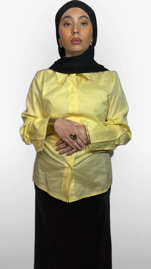 La Chemise Coton Signature – Jaune Pastel