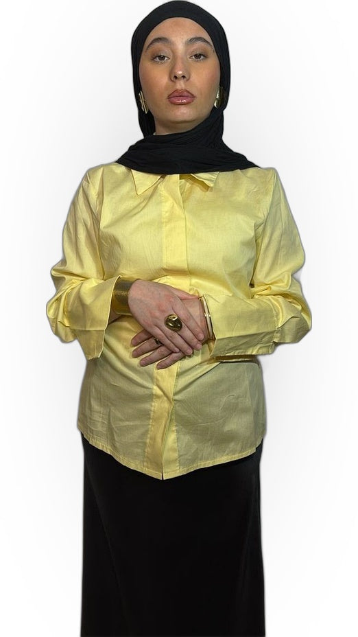 La Chemise Coton Signature – Jaune Pastel