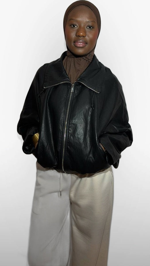 La Veste Simili Cuir – Noir