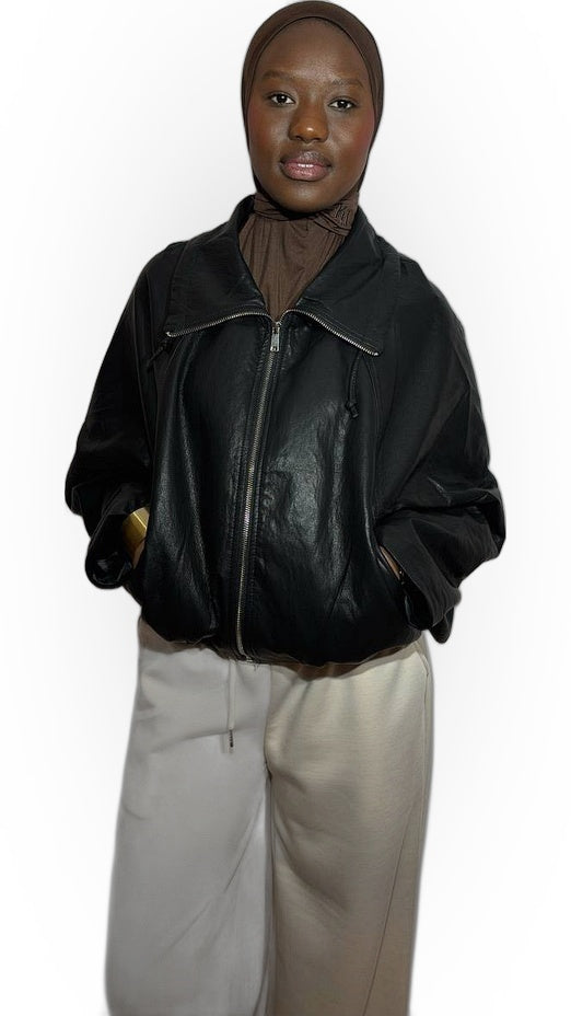 La Veste Simili Cuir – Noir