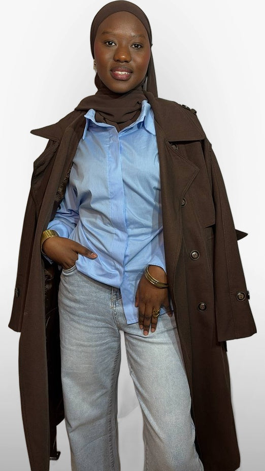 La Chemise Coton Signature – Bleu Ciel