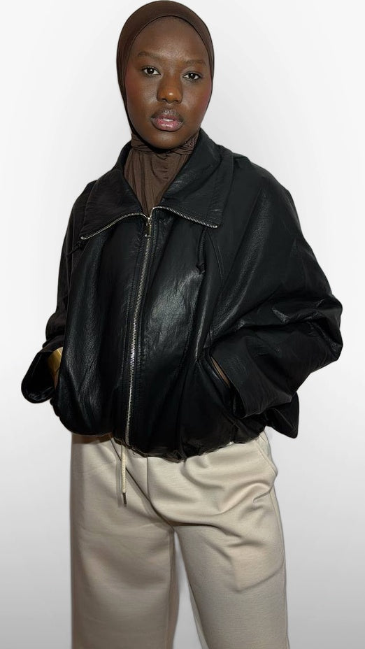 La Veste Simili Cuir – Noir