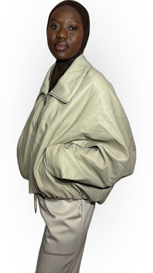 La Veste Simili Cuir – Crème