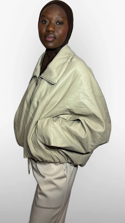 La Veste Simili Cuir – Crème