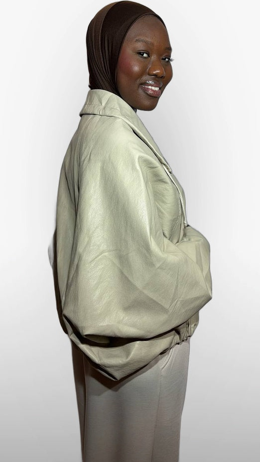 La Veste Simili Cuir – Crème