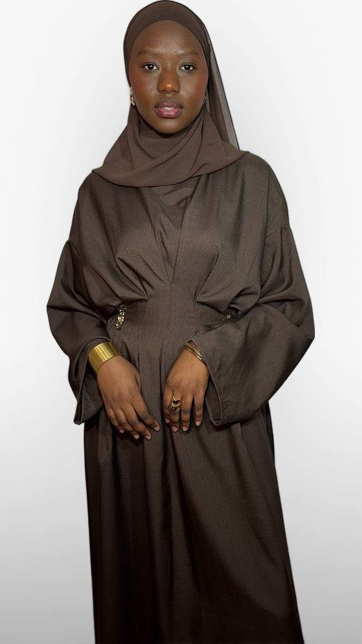 L'Abaya Cintrée Élégance – Chocolat