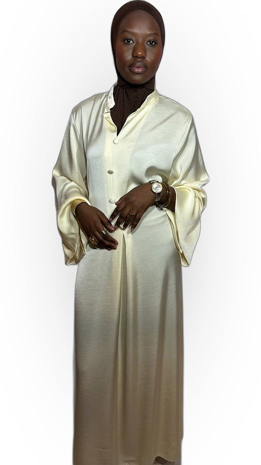 L'Abaya Satinée Perle – jaune