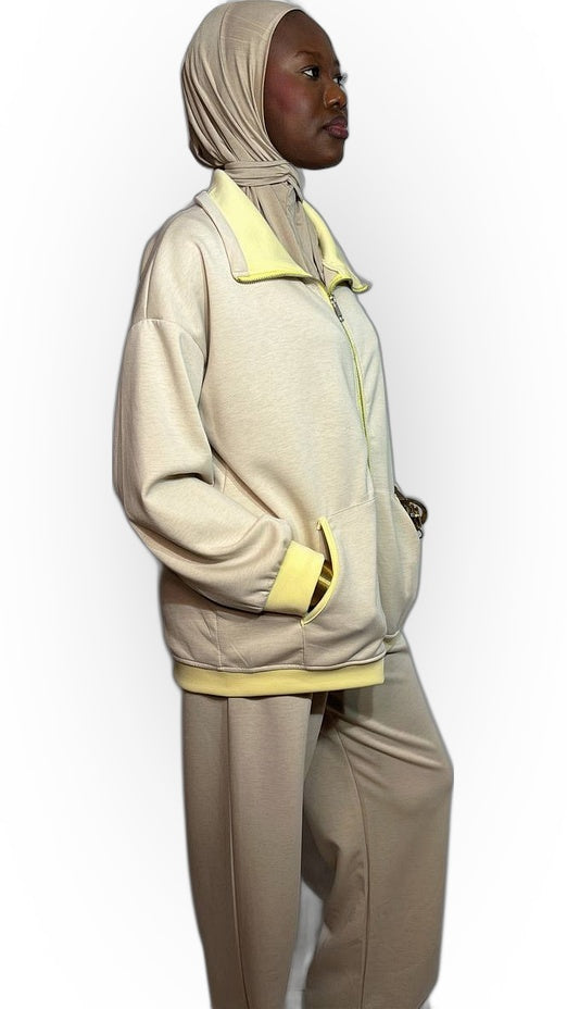 L'Ensemble Sport Chic – Beige Citronné