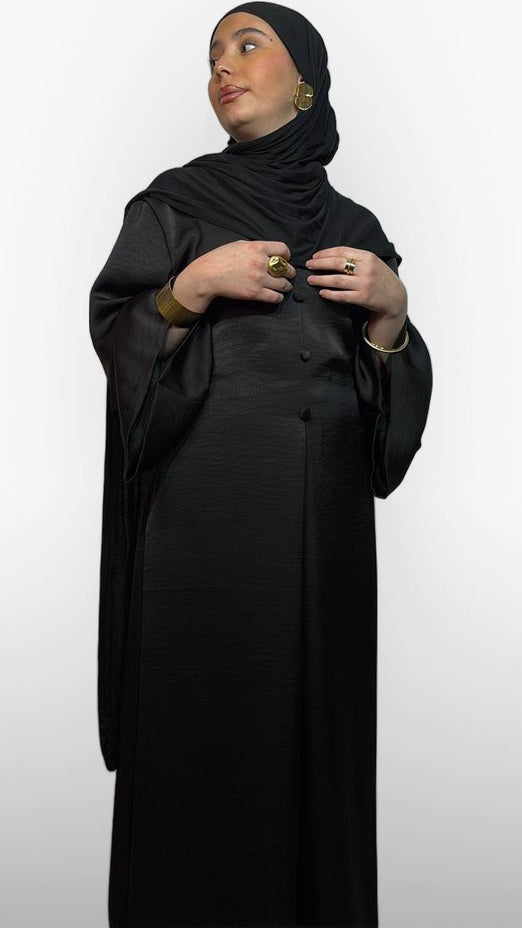 L'Abaya Satinée Signature – Noir