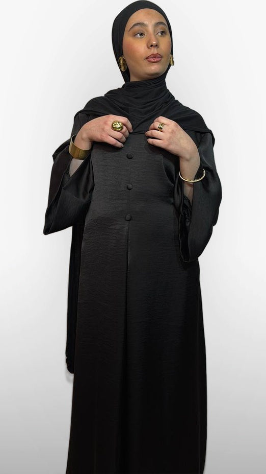 L'Abaya Satinée Signature – Noir