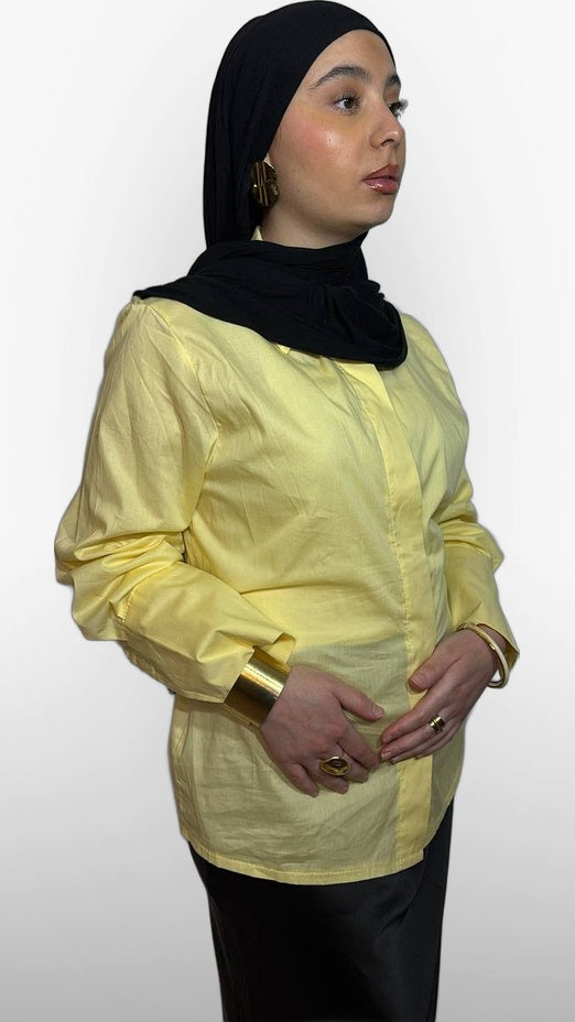 La Chemise Coton Signature – Jaune Pastel